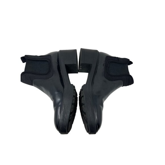 Zara Chelsea Lug Sole Chunky Heel Platform Ankle Boot Black Size 37 - Picture 8 of 11